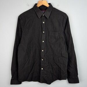 UNTUCKit Sherwood Black Long Sleeve Button Up Cotton Shirt Men's‎ Size Large